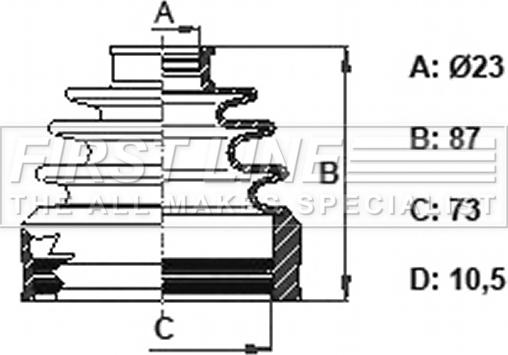 First Line FCB6164 - Пыльник, приводной вал autospares.lv