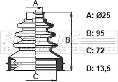 First Line FCB6392 - Пыльник, приводной вал autospares.lv