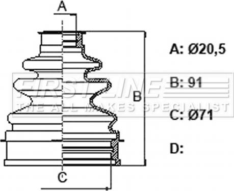 First Line FCB6349 - Пыльник, приводной вал autospares.lv