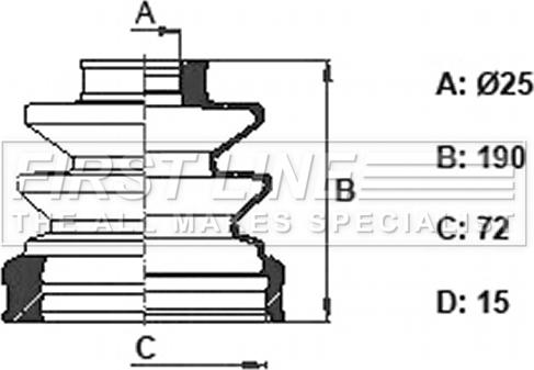 First Line FCB6348 - Пыльник, приводной вал autospares.lv