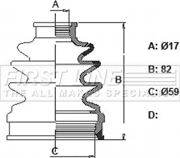 First Line FCB6343 - Пыльник, приводной вал autospares.lv