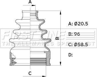 First Line FCB6355 - Пыльник, приводной вал autospares.lv