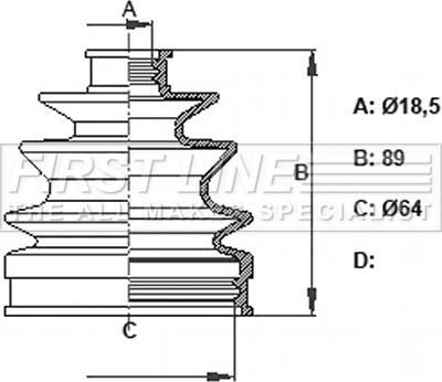 First Line FCB6378 - Пыльник, приводной вал autospares.lv