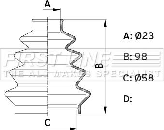 First Line FCB1008 - Пыльник, приводной вал autospares.lv