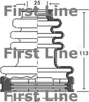 First Line FCB2524 - Пыльник, приводной вал autospares.lv