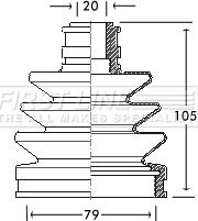 First Line FCB2066 - Пыльник, приводной вал autospares.lv