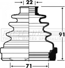 First Line FCB2853 - Пыльник, приводной вал autospares.lv