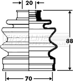 First Line FCB2368 - Пыльник, приводной вал autospares.lv