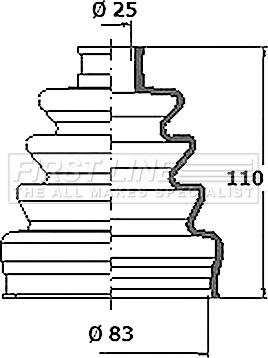 First Line FCB2363R - Пыльник, приводной вал autospares.lv