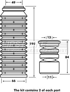 First Line FPK7090 - Пылезащитный комплект, амортизатор autospares.lv