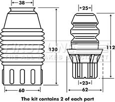 First Line FPK7045 - Пылезащитный комплект, амортизатор autospares.lv