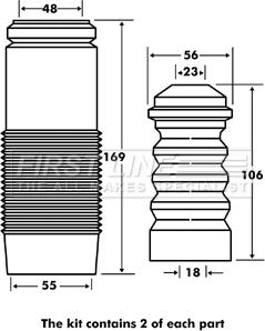 First Line FPK7047 - Пылезащитный комплект, амортизатор autospares.lv
