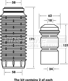 First Line FPK7059 - Пылезащитный комплект, амортизатор autospares.lv