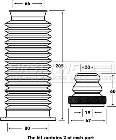 First Line FPK7062 - Пылезащитный комплект, амортизатор autospares.lv