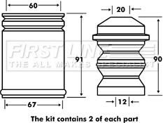 First Line FPK7025 - Пылезащитный комплект, амортизатор autospares.lv