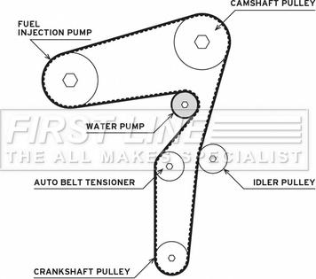 First Line FTW1081 - Водяной насос + комплект зубчатого ремня ГРМ autospares.lv