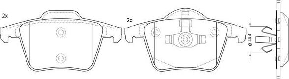 FIT FP0980 - Тормозные колодки, дисковые, комплект autospares.lv