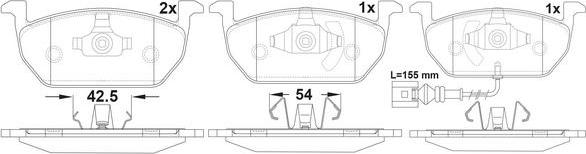 FIT FP1968E - Тормозные колодки, дисковые, комплект autospares.lv