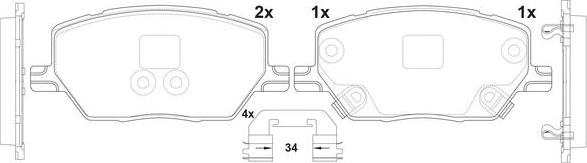 FIT FP1811 - Тормозные колодки, дисковые, комплект autospares.lv