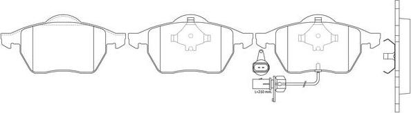 YODS D8555 - Тормозные колодки, дисковые, комплект autospares.lv