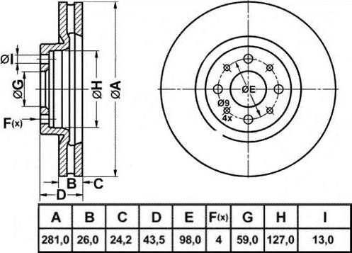 FIT FR0994V - Тормозной диск autospares.lv