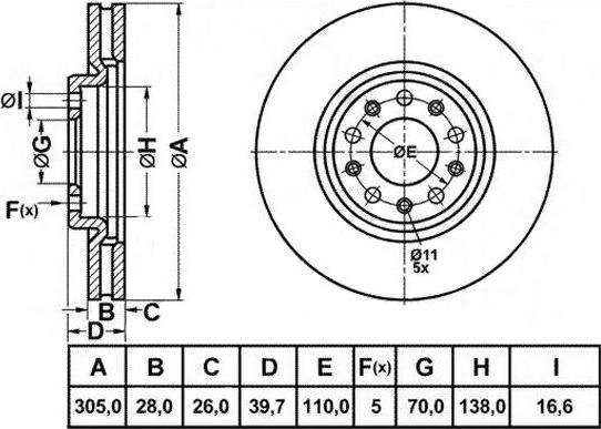 FIT FR0996V - Тормозной диск autospares.lv