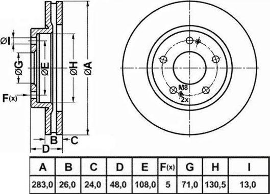 FIT FR0985V - Тормозной диск autospares.lv