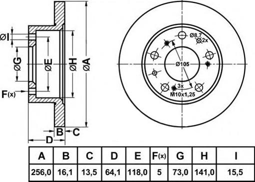 FIT FR0978 - Тормозной диск autospares.lv