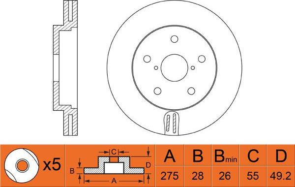 FIT FR0494V - Тормозной диск autospares.lv