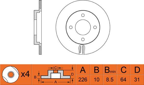 FIT FR0448V - Тормозной диск autospares.lv