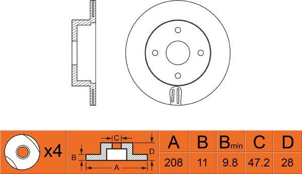 FIT FR0454V - Тормозной диск autospares.lv