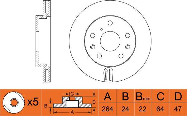 FIT FR0457V - Тормозной диск autospares.lv