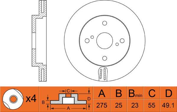 FIT FR0463V - Тормозной диск autospares.lv