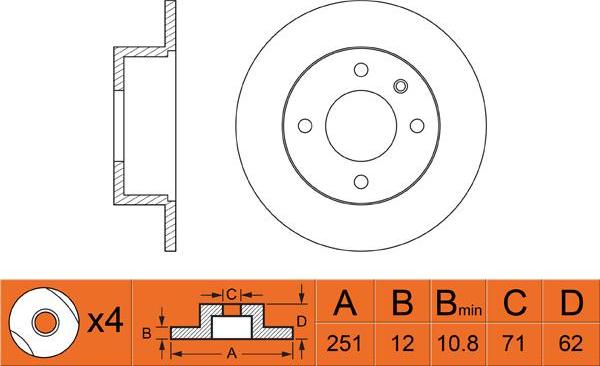 FIT FR0405 - Тормозной диск autospares.lv