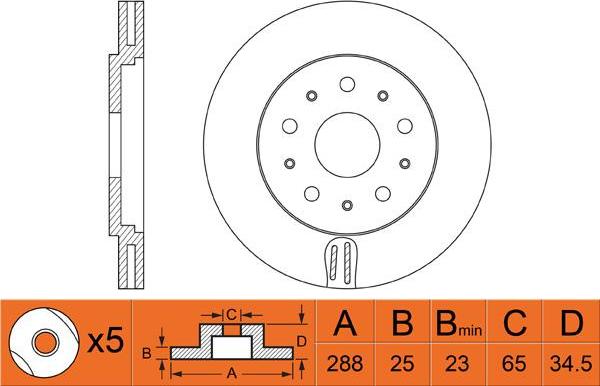 FIT FR0489V - Тормозной диск autospares.lv