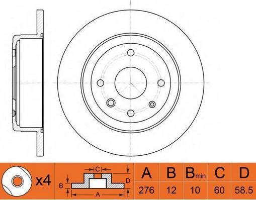 FIT FR0436 - Тормозной диск autospares.lv