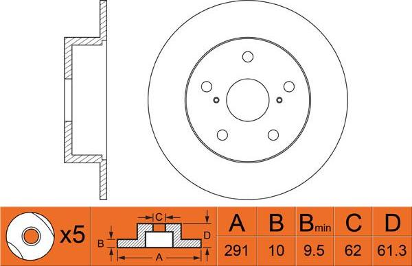 FIT FR0544 - Тормозной диск autospares.lv