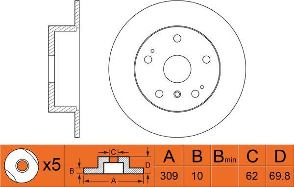 FIT FR0550 - Тормозной диск autospares.lv