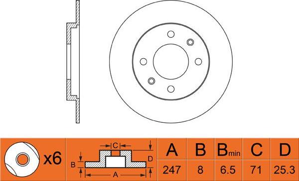 FIT FR0506 - Тормозной диск autospares.lv