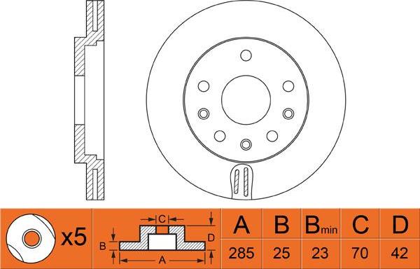 FIT FR0500V - Тормозной диск autospares.lv