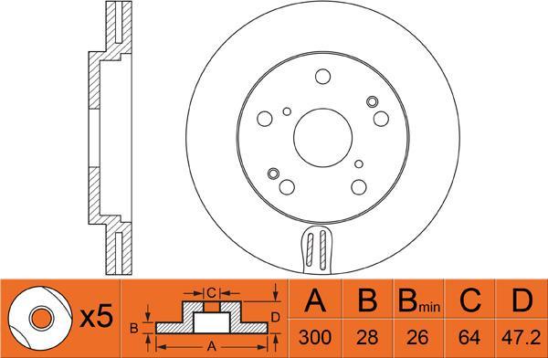 FIT FR0523V - Тормозной диск autospares.lv