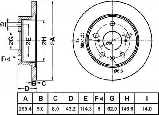 CAR 18399 - Тормозной диск autospares.lv