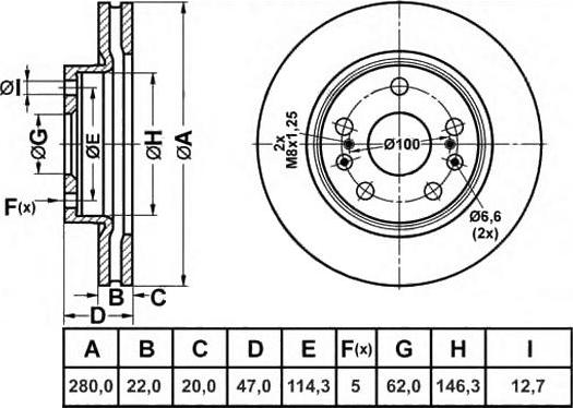 FIT FR0827V - Тормозной диск autospares.lv