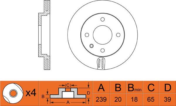 FIT FR0390V - Тормозной диск autospares.lv