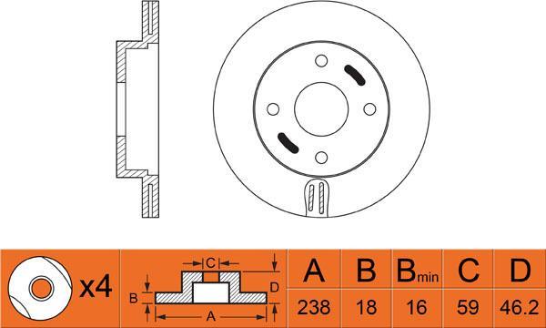 FIT FR0345V - Тормозной диск autospares.lv