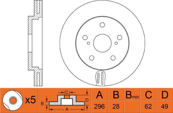 FIT FR0352V - Тормозной диск autospares.lv