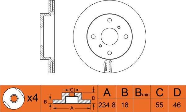 FIT FR0364V - Тормозной диск autospares.lv