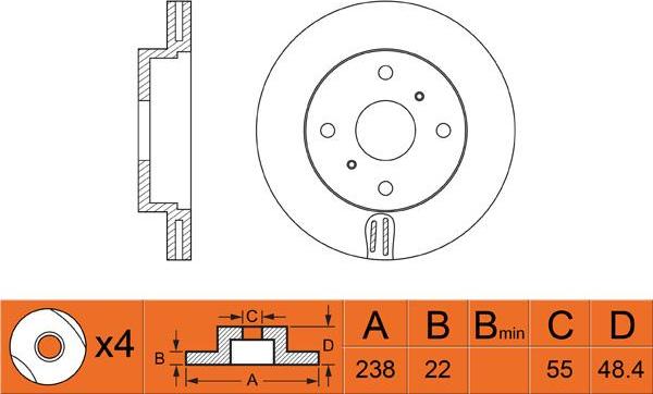 FIT FR0361V - Тормозной диск autospares.lv