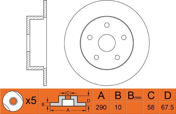 FIT FR0368 - Тормозной диск autospares.lv