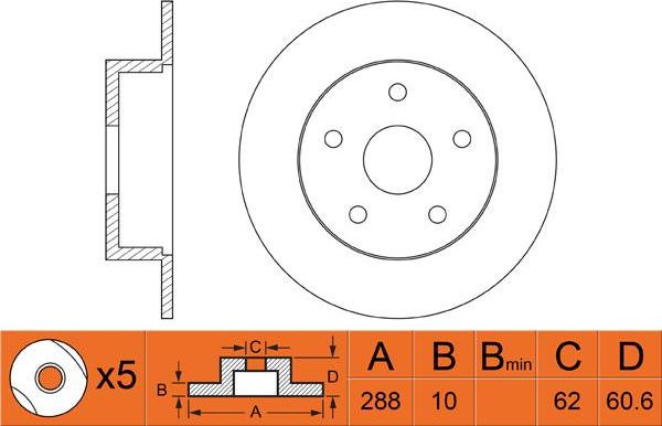 FIT FR0362 - Тормозной диск autospares.lv